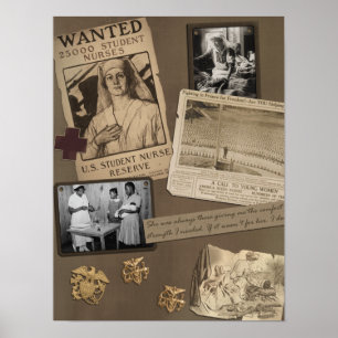 Tryck för vintagesjuksköterskaScrapbook