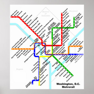Tryck för Washington dc-metro