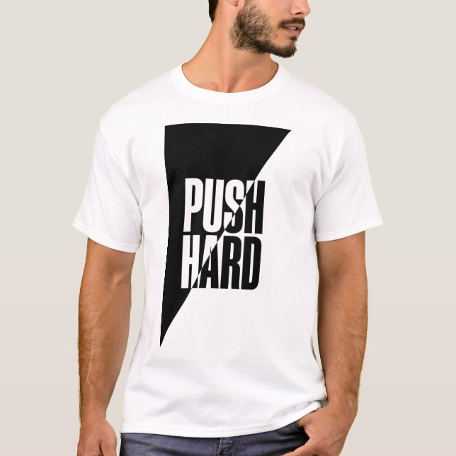 TRYCK HÅRT. TEXT TRYCKT T-SHIRT (Framsida)