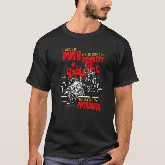 Tryck in dig i Zombies till Spara Chihuahua Rolig  T Shirt