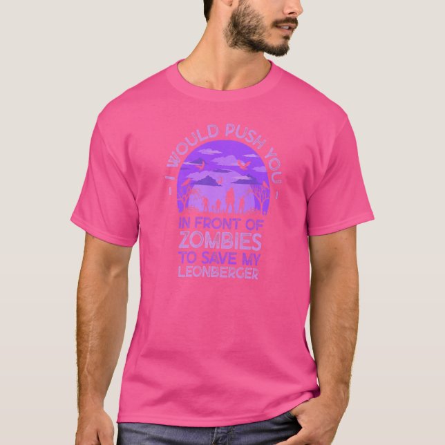 Tryck in dig i Zombies till Spara My Leonberger Fu T Shirt (Framsida)