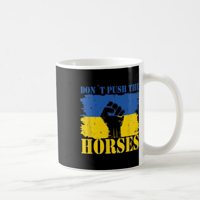 Tryck inte på hästarna - Roligt Meme-citat för Sar Kaffemugg (Höger)