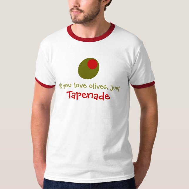 Tryck och nick - röd ringskjorta t shirt (Framsida)
