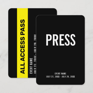 Tryck på All Access Pass Händelse-ID-märke 3,5" x Inbjudningar