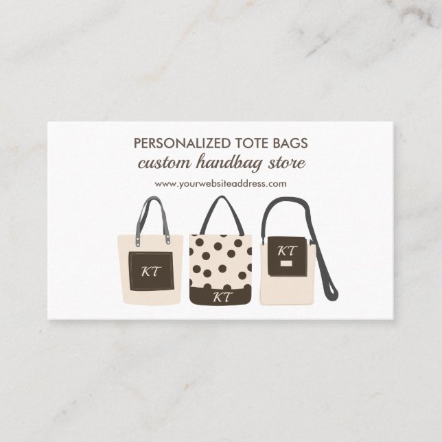 Tryck på begäran Monogram Totebags Visitkort (Framsida)