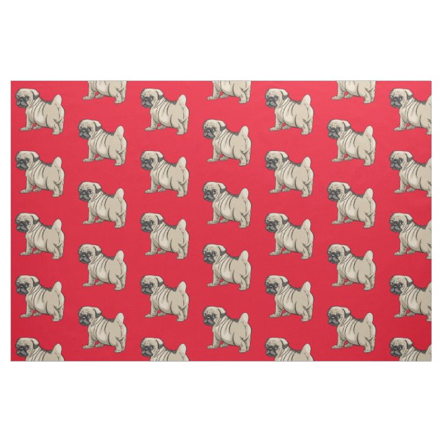 Tryck på Bright Red Background Tyg (Fat Quarter)
