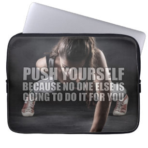 Tryck på dig själv - Workout Motivational Laptop Sleeve