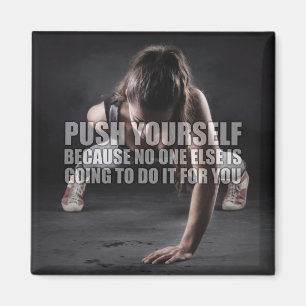 Tryck på dig själv - Workout Motivational Magnet