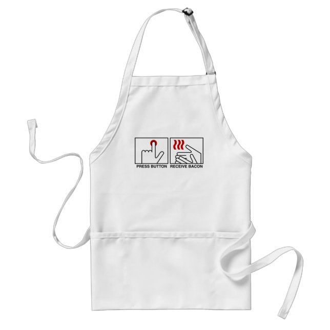 TRYCK PÅ KNAPPEN TA EMOT BACON-diagram Förkläde (Framsidan)
