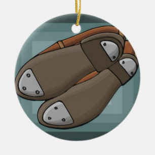 Tryck på skon julgransprydnad keramik
