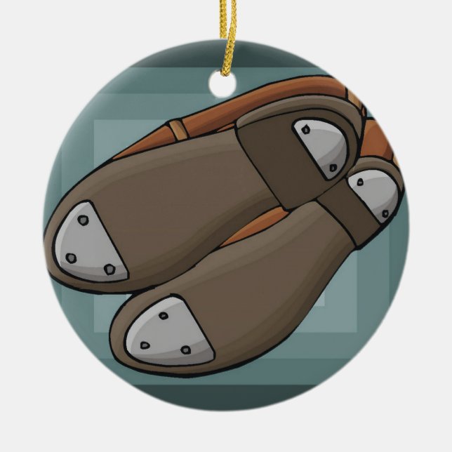 Tryck på skon julgransprydnad keramik (Framsidan)