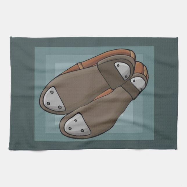 Tryck på skon kökshandduk (Horisontell)