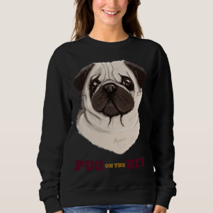 Tryck på Springa - Watercolor Pug Ansikte Classic T Shirt