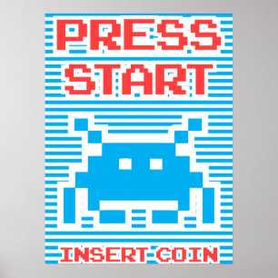 Tryck på Start, Infoga mynt, Arcade Game, Blue ran