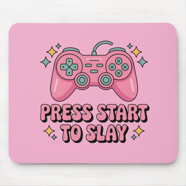 Tryck på Start till Slay - Gamer Girl Kawaii Mouse Musmatta (Framsidan)