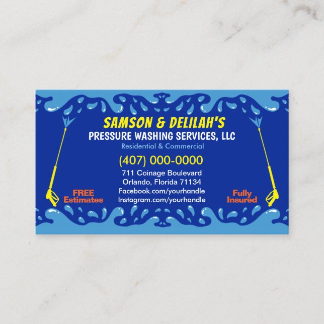 Tryck på Tvätta och Städning visitkortsmall Visitkort (Framsida)