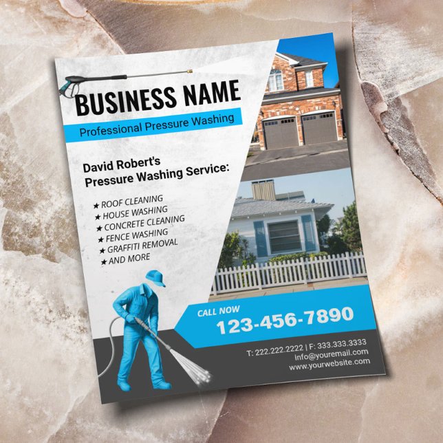 Tryck på Tvättande hus Städning strömbrytare Flygblad (Skapare uppladdad)