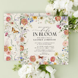 Tryck på Wildblomma Blommigt Baby i Bloom Shower Inbjudningar