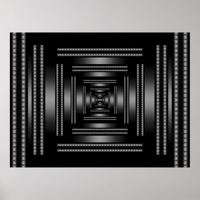 Tryck rektangel Vision Svart Abstrakt (Framsidan)