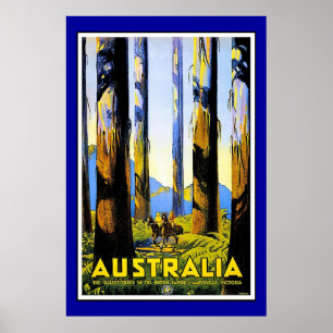 Tryck Retro Vintage Bild Resa Australien