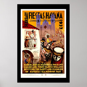 Tryck Retro Vintage Bild Resa Havana