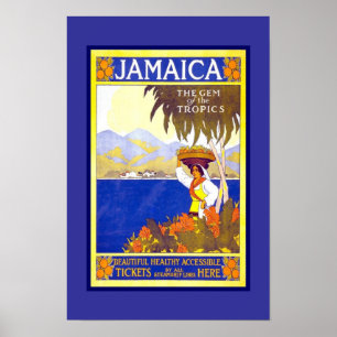 Tryck Retro Vintage Bild Resa Jamaica