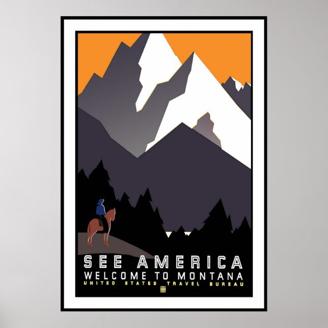 Tryck Retro Vintage Bild Resa Montana (Framsidan)
