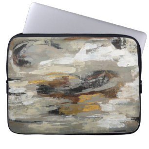 Tryck Silvia Vassileva för neutraltabstraktgrå Laptop Sleeve