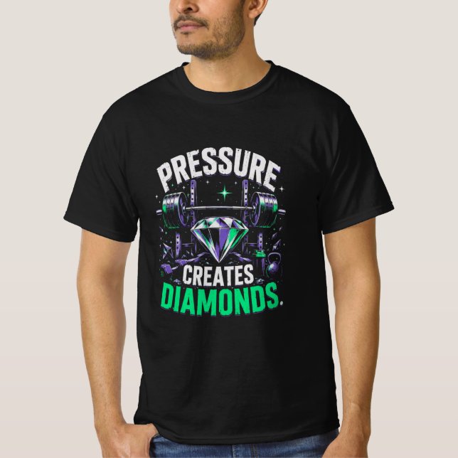 Tryck skapar diamanter  t shirt (Framsida)