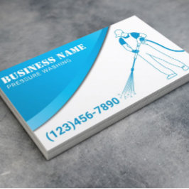 Tryck som Tvättar Modern Blue Power Städning Visitkort