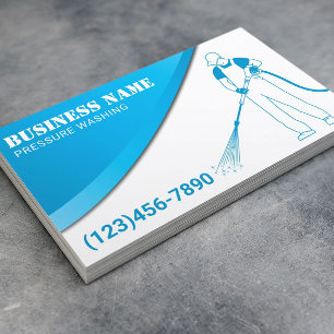 Tryck som Tvättar Modern Blue Power Städning Visitkort
