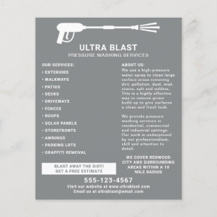 Tryck som Tvättar Vatten Spray Gun Grått Flygblad