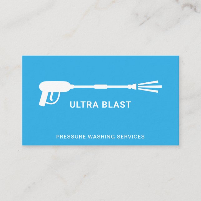 Tryck som Tvättar Vatten Spray Gun Teal Visitkort (Framsida)