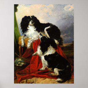 Tryck: Spaniels för kung Charles - Richard Ansdell Poster