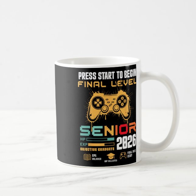 Tryck Start För Att Börja Sista Nivån Senior 2026  Kaffemugg (Höger)