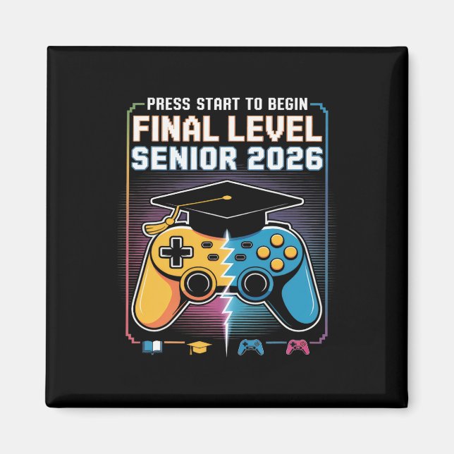 Tryck Start För Att Börja Sista Nivån Senior 2026  Magnet (Framsidan)