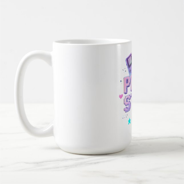 Tryck Start Y2K Retro Gaming Arkad Chrome 90s Spel Kaffemugg (Vänster)