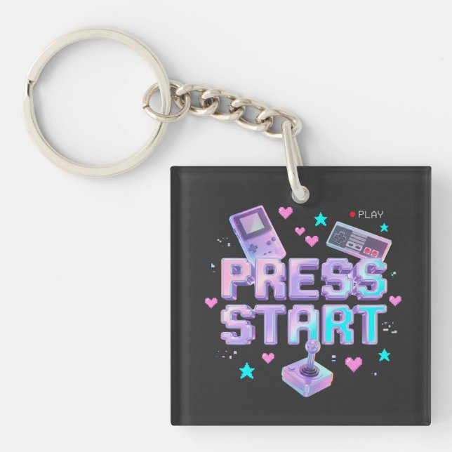 Tryck Start Y2K Retro Spelande Arkad Chrome 90s Sp (Framsidan)