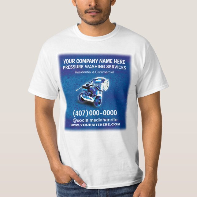 Tryck (ström) Tvätta och Städning mall T Shirt (Framsida)