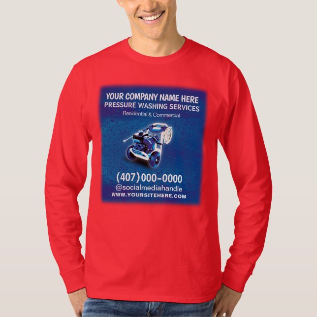 Tryck (ström) Tvätta och Städning mall T Shirt (Framsida)