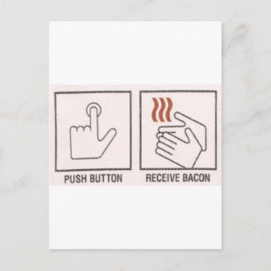 Tryck, ta emot bacon vykort