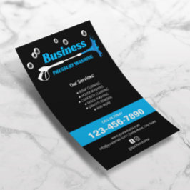 Tryck Tvättande Power Washer House Städning Black Flygblad