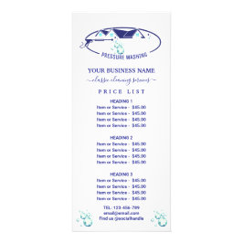 Tryck Tvättande Vatten-droppström Tvätta Pris list Reklamkort