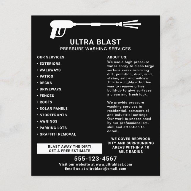 Tryck Tvättande Vatten Spray Gun Black Flygblad (Framsidan)