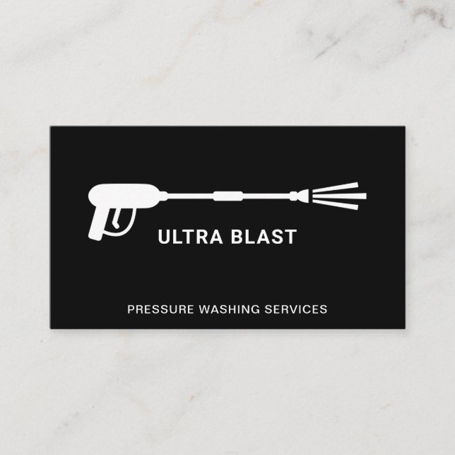 Tryck Tvättande Vatten Spray Gun Black Visitkort (Framsida)