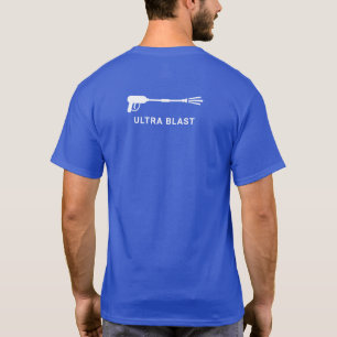 Tryck Tvättande Vatten Spray Gun Blue T Shirt