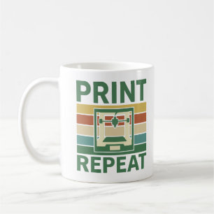 Tryck Upprepa Retro 3D-skrivare Grafisk T-shirt Kaffemugg