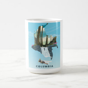 Tryckaffisch för Columbia Illustrated Karta. Magisk Mugg