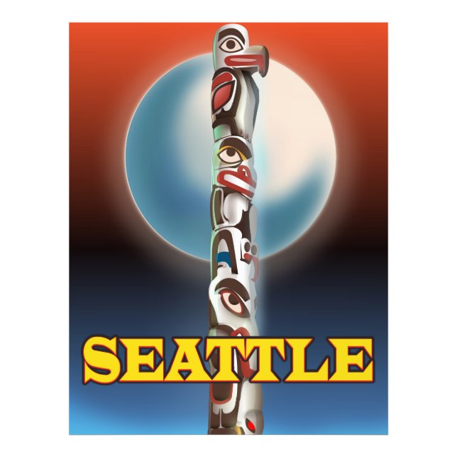Tryckaffisch för Seattle Totem-poströst Fototryck (Framsidan)