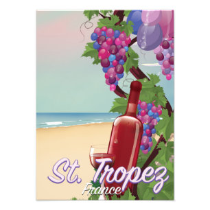 Tryckaffisch för tropez Frankrike vin Fototryck